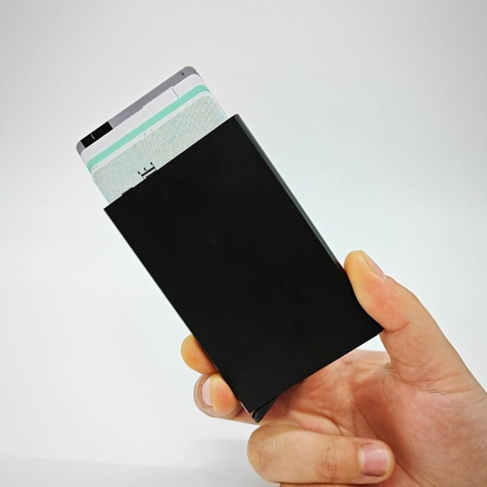 1 Men'S Aluminum Card Holder Id Rfid Credit Card Holder Automatic Pop-Up Bank Card Case Smart Detachable Mini Card Holder Holiday Gift Dad Daily Use - Image 4