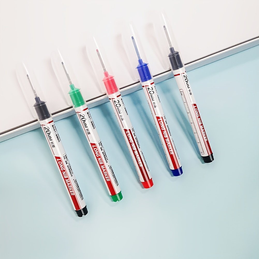 product-fancy-5fabf734-3e02-4002-a140-f75bf8c6ac5c.jpg 1/3Pcs/Set Long Head Markers Bathroom Woodworking Decoration Multi-Purpose Deep Hole Marker Pens Red/Black/Blue/Green Ink Oil Markers Pens Waterproof Multi-Purpose Deep Hole Marker Pen - Image 1