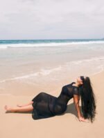 Anglannis Women'S Sexy Beach Dress - Beige/Neutral Tone Swimcover, Flowy Party Outfit, Machine Washable Formal & Vacation Attire For Adults, Beach Clothes, Summer Outfit, Sensual Style, Lightweight Coverup - Image 6