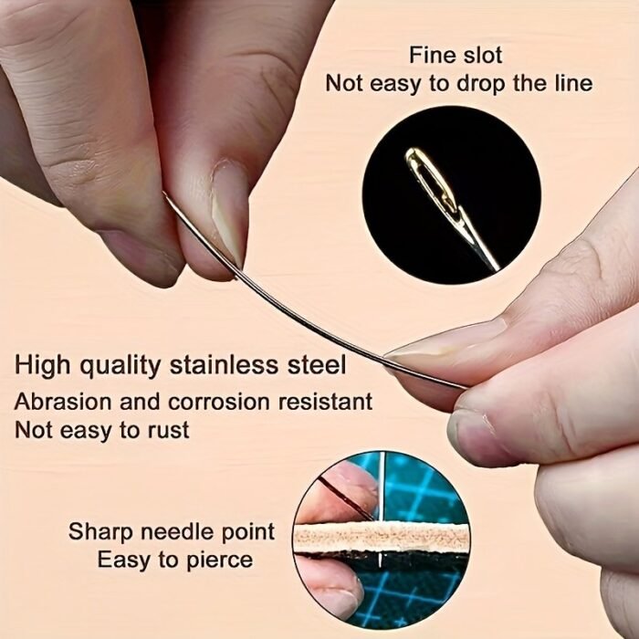 30Pcs Self-Threading Needles Set, Assorted Sizes, Wooden Storage Tubes, Easy Insertion For Elderly, Hand Sewing, Quilting, Clothing & Cross Stitch, Light & Dark Brown - Image 5