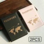 2Pcs Faux Leather Passport Cover Passport Protector Passport Holder Passport Cover For International Travel