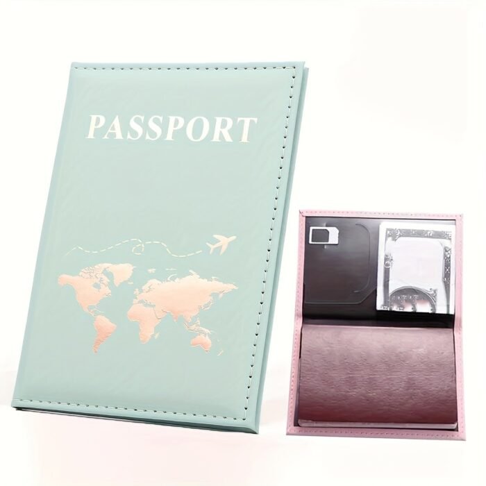 1Pc/2Pcs/4Pcs Couple Passport Bag Travel Passport Protective Case Solid Color Minimalist Id Protective Case Travel Wallet Multi-Functional Passport Holde - Image 1