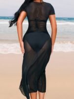 Anglannis Women'S Sexy Beach Dress - Beige/Neutral Tone Swimcover, Flowy Party Outfit, Machine Washable Formal & Vacation Attire For Adults, Beach Clothes, Summer Outfit, Sensual Style, Lightweight Coverup - Image 4