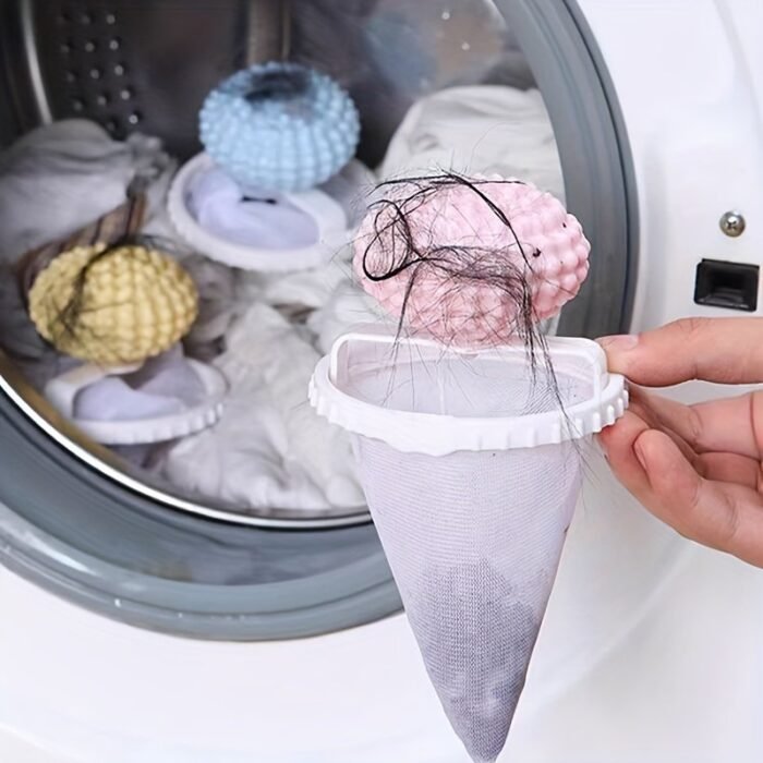 1Pc Multi-Purpose Laundry Ball - Hair & Lint Catcher For Washing Machines, Polyester Fiber - Image 4