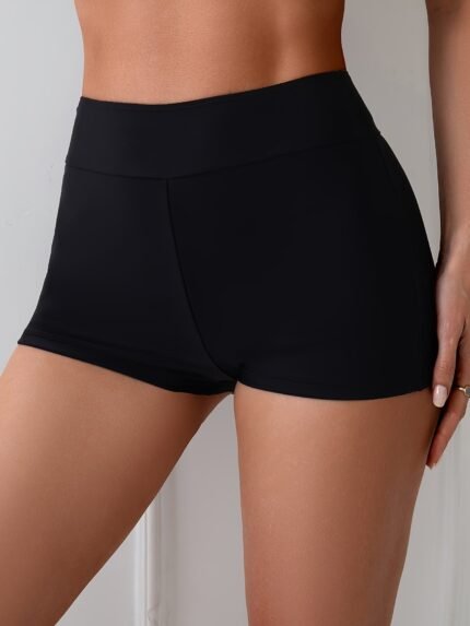 Admyyrol Women'S High-Elasticity Solid Color Brief Swim Shorts - 4-Way Fit, Hand Wash Only, Non-Transparent For Beach, Pool & Water Sports, Beach Swimwear | Highwaisted Swimwear | Smooth Compression Fabric, High Waisted Swimsuit