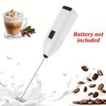 1Pc Handheld Electric Cake Mixer & Whisk - Portable 304 Stainless Steel Whisk With Ergonomic Plastic Handle, 1-Speed For Baking, Coffee, Tea - Battery-Powered (Batteries Not Included), Baking Essentials, Modern Kitchen Tool, Durable Kitchenware - Image 3