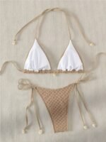 New Stylish And Simple Solid Color Bikini For, Featuring A Fresh European And American Design With A Sexy Backless Strap., Poolside Fashion | Elegant Swimsuit | Stylish Cutouts - Image 6