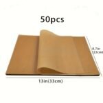 50Pcs Pre-Cut Non-Stick Parchment Paper Baking Sheets - 22.86 X 33.02 Cm, High-Quality For Baking, Cooking, Grilling, Air Fryer, Steaming, Perfect For Thanksgivin - Image 2