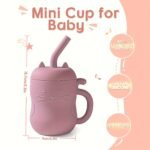 (Cat) Tiny Youngsters Learning Cup, Soft Rubber Training Cup 6Oz, Portable Feeding Cup With Lid & Straw (Leak Proof, Including Cute Stopper), Food Grade Silicone Cup For Beginner, Easy To Grasp, Easy To Clean,Christmas And Thanksgiving Gifts - Image 2