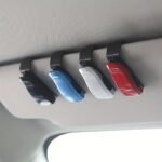 1Pc Car Visor Fashion Glasses Holder Clip - Abs Resin Eyeglass Organizer For Vehicles, Black/Blue/White/Red, Secure & Stylish Interior Accessory, Visor Attachment | Stylish Car Clip | Abs Resin Clip