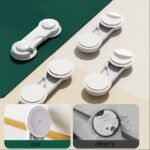 10Pcs Youngsters Safety Locks - Durable Abs Plastic, Phthalate-Free, White - Easy Install For Cabinets, Drawers & Fridges - Hand Pinch Protection, 8.99Cmx1.18 - Image 4