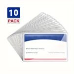 10Pcs Premium Transparent Card Protectors - Soft, Waterproof Pvc Sleeves For Credit Cards, Business Ids & More - Stylish White