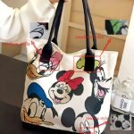 Mickey & Minnie Mouse Large Tote Bag - Colorful Cartoon Design, Spacious Zipper Closure Shoulder Bag For Women, Durable With Reinforced Edges, Hand Washable For Shopping, Travel & Daily Use, Sturdy Handles, Bag - Image 3