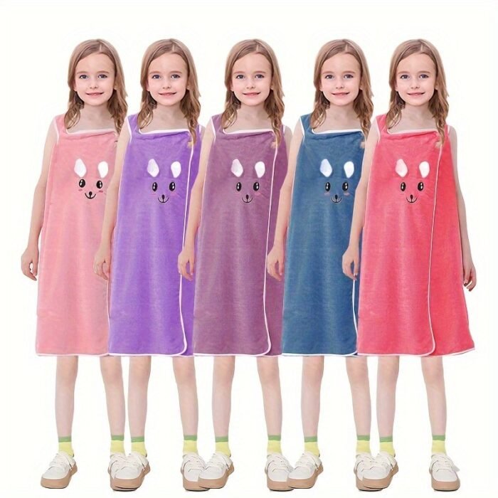 1/2Pcs Youngsters'S Cartoon Coral Fleece Bath Skirt, Soft And Skin-Friendly Cute Rabbit Ears Kid'S Bath Towel, Quick-Drying Water Absorption, Family Bathroom Bath Products. Christmas Present - Image 18