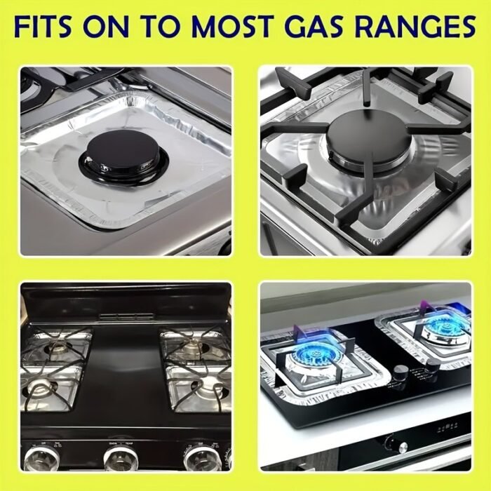 18Pcs/54Pcs Disposable Aluminum Foil Stove Burner Cover - Suitable For Gas And Electric Stoves, Keep The Stove Clean And Make Kitchen Cleaning Simple - Image 6