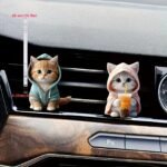2D Acrylic Flat 2Pcs Cute Cat Acrylic Car Air Freshener - Durable Fragrance Vent Clip Aromatherapy Diffuser And Decoration, Bring A Fresh And Fragrant Driving Experience - Image 3