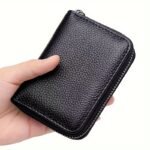 1Pc Men'S Pu Leather 22 Card Slots Wallet, Rfid Blocking Large Capacity Business Credit Card Holder, Change Organizer Zipper Mini Purse Card Case - Image 4