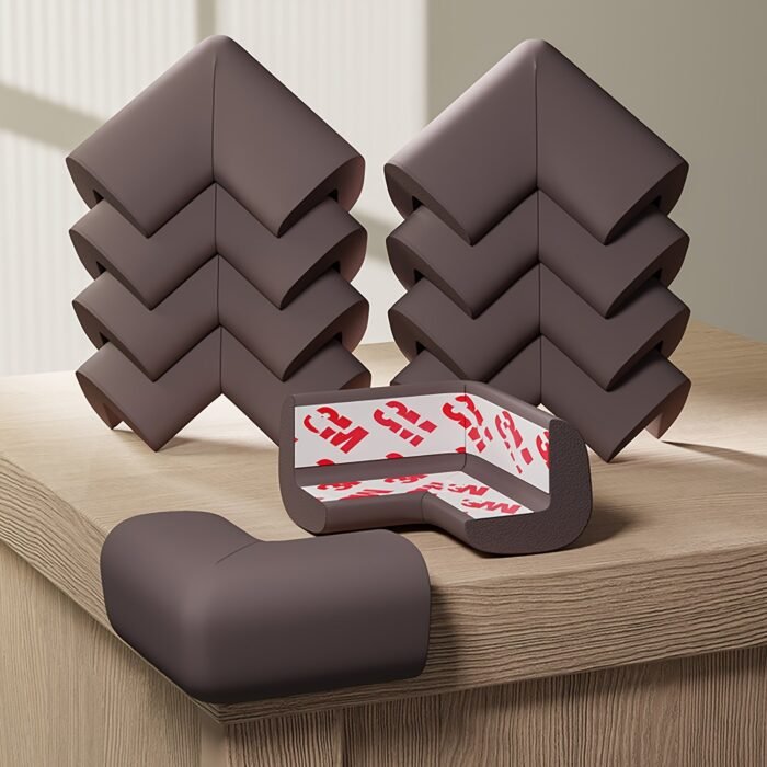 12Pcs Soft Corner Protectors For Youngsters Safety - Pre-Taped Rubber Edge Guards With Adhesive Strips, Furniture Bumpers For Fireplace, Table, Stairs, Cabinet (Gray), Youngsters Corner Protection - Image 1