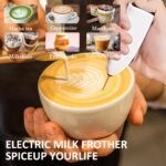 1Pc Stainless Steel Electric Milk Frother & Drink Mixer - Ultra-Fast Handheld Blender For Coffee, Lattes, Cappuccino, Matcha, Hot Chocolate & Creamer | 304 Stainless Steel, Battery-Powered, 36V, Coffee Blender - Image 4