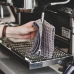 3Pcs Barista Towels For Coffee Machines And Tea Shops - Strong Absorbency, Durable Non-Woven Polyester Cleaning Cloths For Wiping Milk And Spills - Small Square Grey Dish Towels