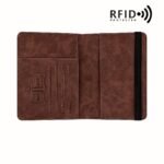 1Pc Rfid Passport Holder, Thin Passport Wallet, Retro Pu, Multi-Function Wallet, Travel Passport Bag - Image 17