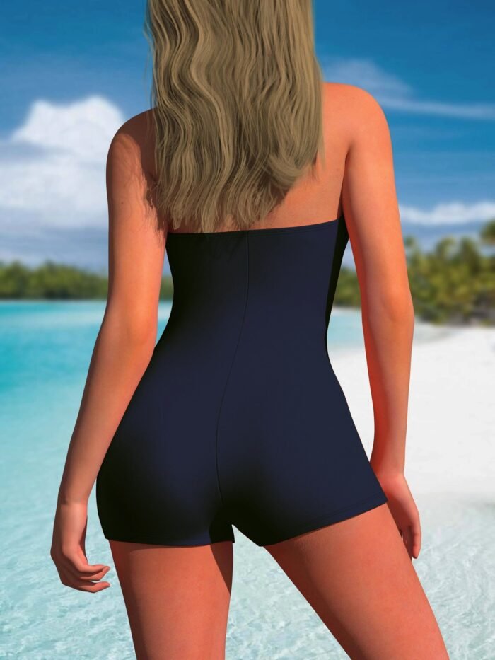 Dark Blue Fashionable Women'S Monokini - Image 2