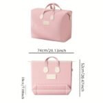 1Pc Youfen Pink Polyester Blend Quilt Storage Bag With Zipper Closure - Portable Travel Organizer For Dorm, Clothes, Shoes & Accessories, Durable & Lightweight Design For Home, Office, Travel, Quilt Storage Bag, Dorm Room Organizer, Stylish Organizer, Sturdy Handles - Image 4