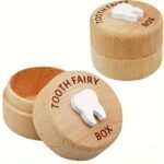 1Pc Wooden Tooth Box, Tooth Collection Box Storage Box, Fetal Hair Collector, Tooth Fetal Hair Storage Box, Tooth Preservation Box, Birth Souvenir, Home Decoration, Birthday Gift - Image 2