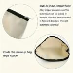 1Pc Medicine Bag Travel Pouch - Lightweight, Foldable Cosmetic Organizer With Zipper Closure, Hand Washable, White With Herbal Design, Ideal For Medication And Toiletries Storage, Toiletry Travel Bag - Image 4