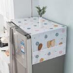 1Pc Youlong Multi-Function Refrigerator Dust Cover With Pocket, 128.02 X 52.07 Cm, Modern Decorative Fabric Storage Organizer For Home And Kitchen Use, Green Leaf Pattern, Pet Material, Appliance Top Protector | Decorative Storage | Pet Material Cover - Image 5
