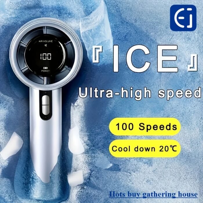 1Pc Ultra-Portable 13000Rpm Handheld Cooling Fan - 100-Speed Adjustable, 20?C Cooling, Usb Rechargeable With Long Battery Life, 36V Safe Operation For Home, Office, Travel, Portable Fan, Sleek Design, Durable Construction - Image 1