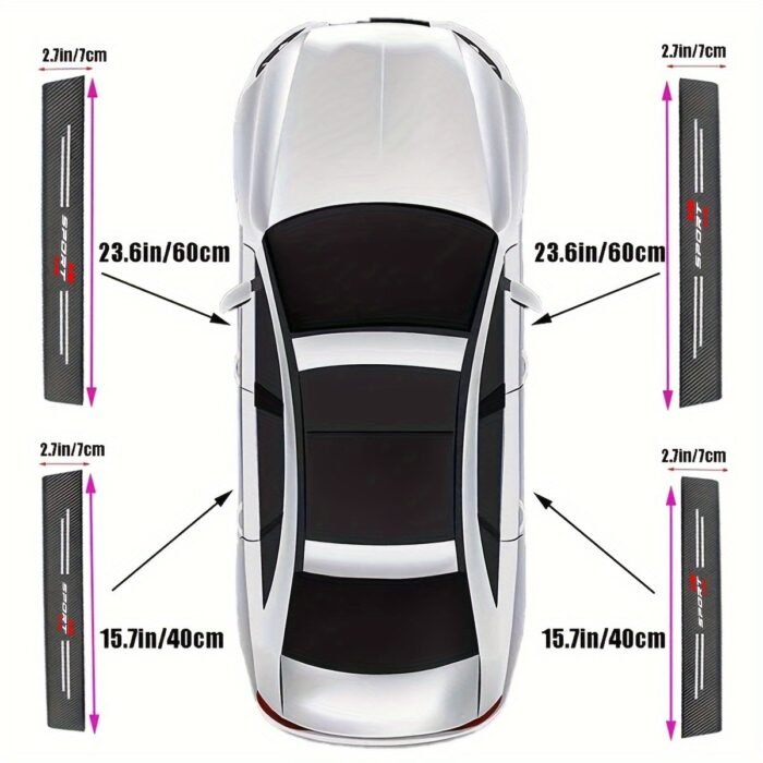 1-Pack / 4-Packs Car Door Sill Protectors, Waterproof Pvc Leather Door Welcome Mats, Anti-Scratch & Anti-Collision Strips For All Vehicle Models - Image 8