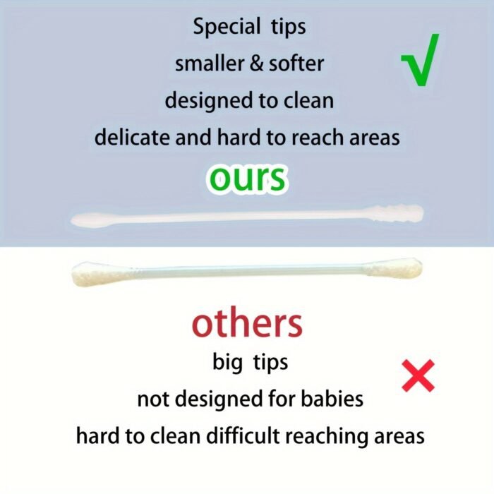 200Pcs Baby Cotton Swabs For Newborn, Babies, Kids, 100%, Safe For Baby - Image 6