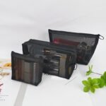 3Pcs Nylon Mesh Cosmetic Bag Portable Travel Cosmetic Storage Bag Grid Wash Storage Net Bag Cosmetic Bag Cosmetic Box Transparent Cosmetic Box Organizer Storage Room Leisure Washing Bag Washing Make Women Feminine Cosmetic Bag - Image 2