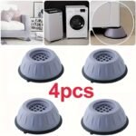 4Pcs Anti-Vibration Washing Machine Mats - Non-Slip, Shock-Absorbing Plastic Pads, Noise Reduction For Home Appliances, Durable Gray With Safety Black Base, Battery-Free, Noise Reduction Pads | Minimalist Design | Enhanced Grip Mats
