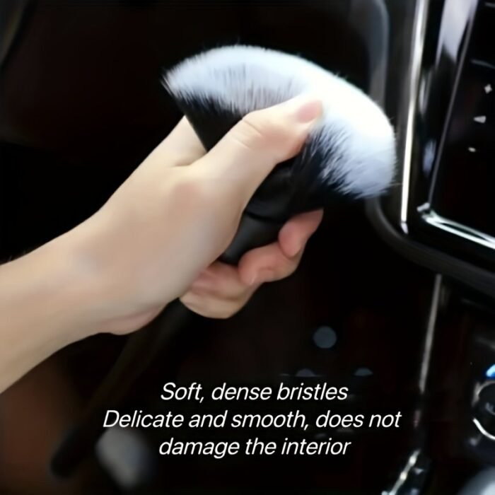 1Pc Car Interior Detail Brush, Soft Bristle Cleaning Brush, Dusting Brush, Car Interior Cleaning Tool, Car Detail Brush, Car Dashboard Dusting Brush, Without Battery, Uncharged, Plastic Material - Image 6