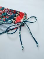 2-Piece Tie-Dyed Crisscross Backless Cheeky Bikini And Beach Skirt - Image 5