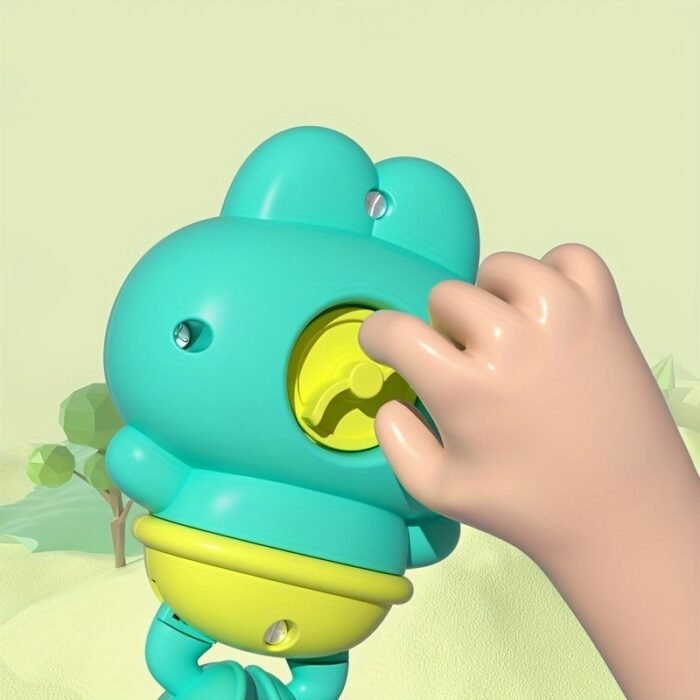 1Pc Cute Wind-Up Animal Frog Water Spray Toy, 12.5Cm Plastic Bath Toy With Water-Squirting Head For Shower And Swimming Pool Fun, Available In Pink, Blue, Green - Image 4
