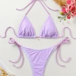 New Multi-Color Bikini 2024 Summer Tie-Up Halter Neck Sexy Triangle Swimsuit For Women