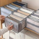 7-Drawer Clear Closet Organizer With Handles - Washable Nylon Fabric Storage Bins For Jeans, T-Shirts, Clothes | Foldable Shelves, Space-Saving Design For Wardrobe & Closet Organization, Clothes Organizer Storage, Durable Fabric Bins, Home Organization, Compact Storage, Easy To Clean, Busy Professionals