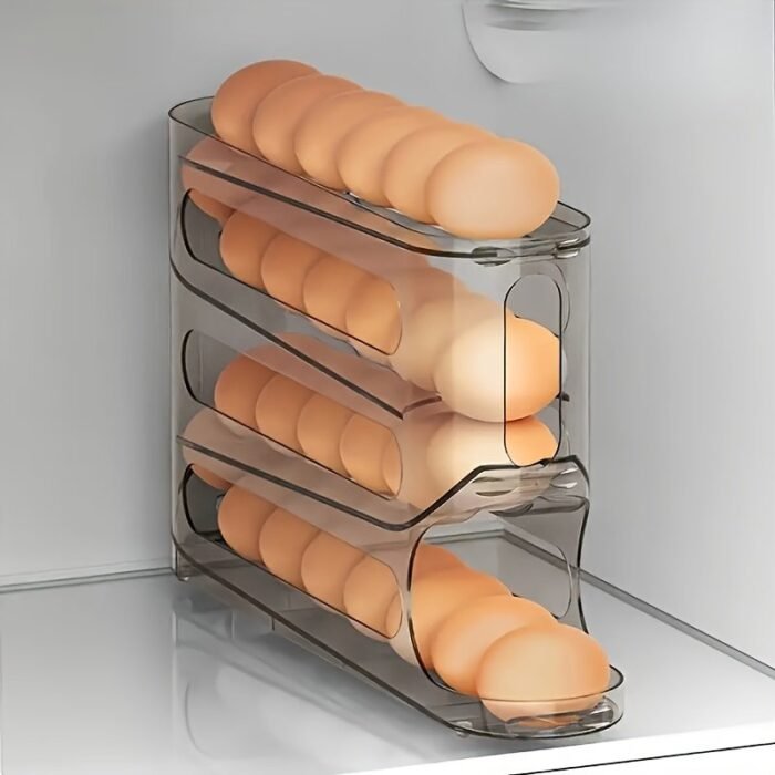1Pc Space-Saving Egg Storage Organizer With Automatic Rolling Eggs - Heavy-Duty Refrigerator Egg Box, No Assembly Needed, Fits Side Door/Shelf - Ideal For Home, Kitchen, Or Commercial Use, Kitchen Organization, Compact Design, Sturdy Construction, Busy Households - Image 9