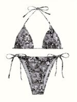 2024 New Bikini Swimsuit: Sexy Three-Point Design With Print For Hot S - Perfect For Spa And Vacation, Halter Bikini Sets For Women, Metallic Bikini, Top De Bikini Taille Plus, Bikini Plus Size, Padded Bikini Top Push Up - Image 8