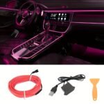 197Inch/5M Car Environment El Wire Led Usb Flexible Neon Interior Lights Assembly Rgb Light For Automotive Decoration Lighting Accessories - Image 9