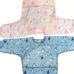 1Pc Waterproof Bib With Hood, Adjustable Snap Closure, Polyester Fiber, Unisex Feeding Apron, Easy Clean - Image 6