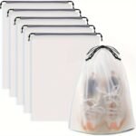 Travel Shoe Storage Bag Transparent Travel Shoe Pouch Set Of 5, 39.88Cm X 29.97Cm Drawstring Travel Shoe Pouch, Men'S And Women'S Dustproof Portable Travel Shoe Storage Bag, Christmas, Halloween, Christmas Gifts, Halloween Gifts