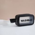 1Pc Waterproof Pvc Toiletry Bag - Lightweight Travel Cosmetic Organizer With Clear Window, Stain-Resistant Minimalist Design, Top Handle & Zipper Closure For Beach, Gym, Commute, Gym Storage | Sleek Appearance | Stainresistant Material, Toiletry Travel Bag