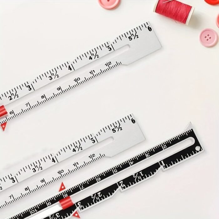 A Golden Sewing Gauge For Precise Measurements Of Fabrics, Hems, And Sewing Projects - Image 6