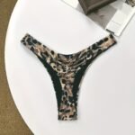 Fuba.Vi Women'S High-Waist Leopard Print Swim Bottoms - Sexy Bikini Swimsuit, Stretchy Polyester Fabric, Chic Poolside & Beachwear, Black & Brown/Pattern, Swimwear For Women