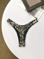 Fuba.Vi Women'S High-Waist Leopard Print Swim Bottoms - Sexy Bikini Swimsuit, Stretchy Polyester Fabric, Chic Poolside & Beachwear, Black & Brown/Pattern, Swimwear For Women