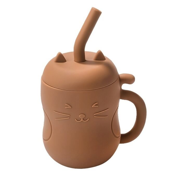 (Cat) Tiny Youngsters Learning Cup, Soft Rubber Training Cup 6Oz, Portable Feeding Cup With Lid & Straw (Leak Proof, Including Cute Stopper), Food Grade Silicone Cup For Beginner, Easy To Grasp, Easy To Clean,Christmas And Thanksgiving Gifts - Image 9